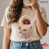 Moth Moon Poppy T-Shirt – Celestial Floral Graphic Tee