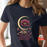 Moth Moon Poppy T-Shirt – Celestial Floral Graphic Tee