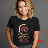 Moth Moon Poppy T-Shirt – Celestial Floral Graphic Tee