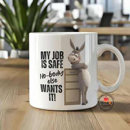 Funny Donkey Office Humor Coffee Mug – Ideal Gift for Coworkers & Boss