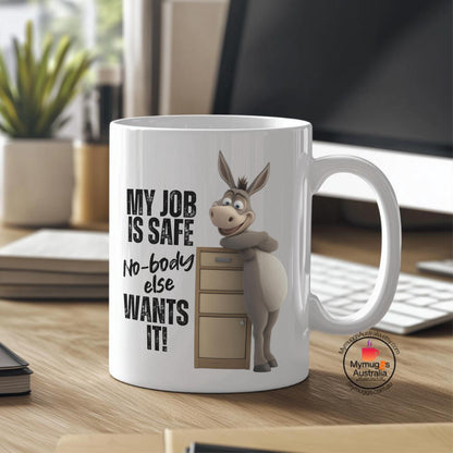Funny Donkey Office Humor Coffee Mug – Ideal Gift for Coworkers & Boss
