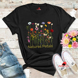 Wildflower T-Shirt Women | Minimalist Floral Graphic Tee | Eco-Friendly Cotton