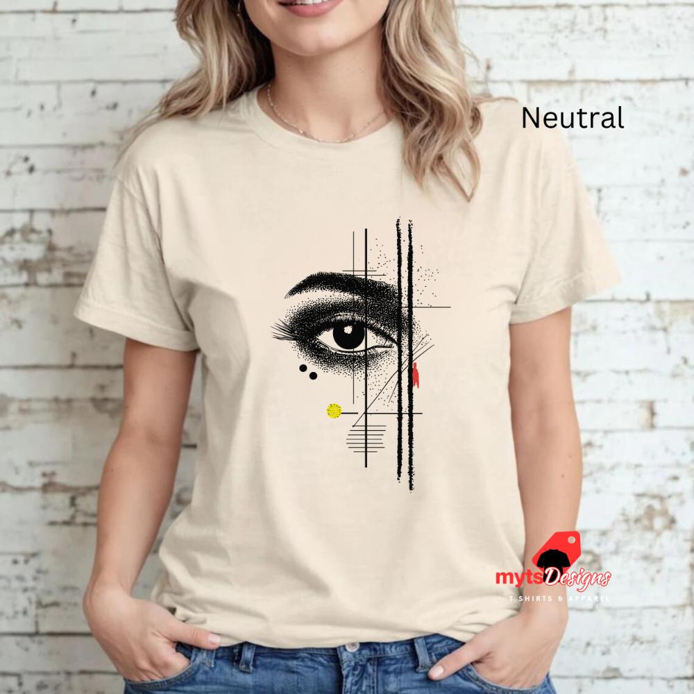 Seeing Eye Minimalistic Design T-Shirt, All-Seeing Eye Shirt, Mystical Graphic Tee, Modern Minimalist Art, Unique Boho Tee, Eye Symbol Shirt