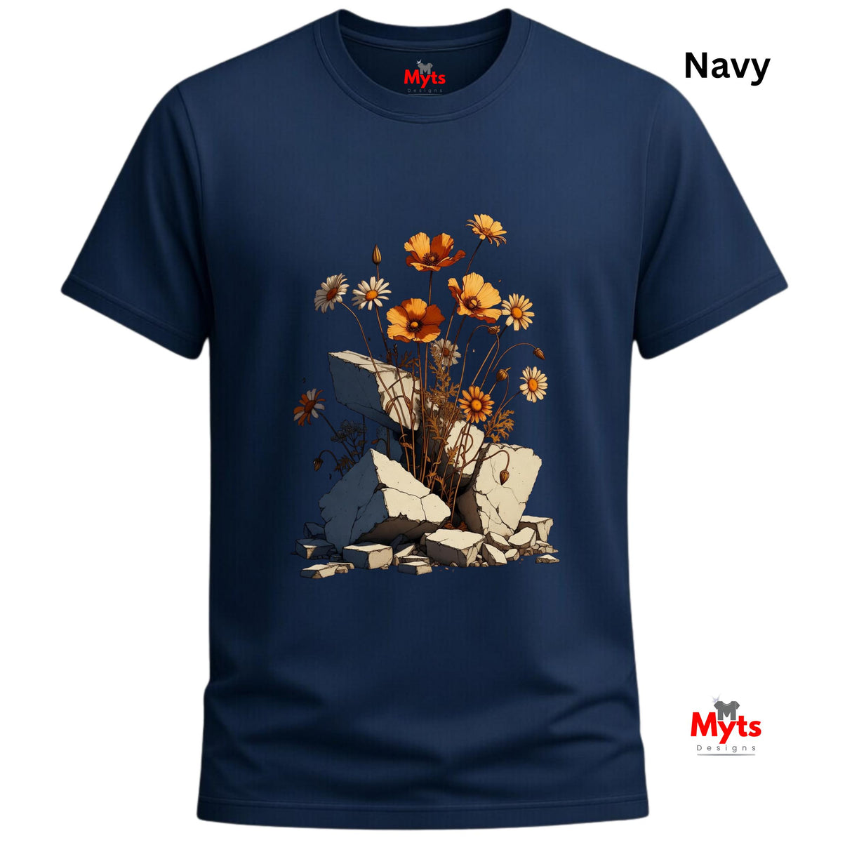 New Growth Poppy & Wildflower T-Shirt – Botanical Nature Graphic Tee