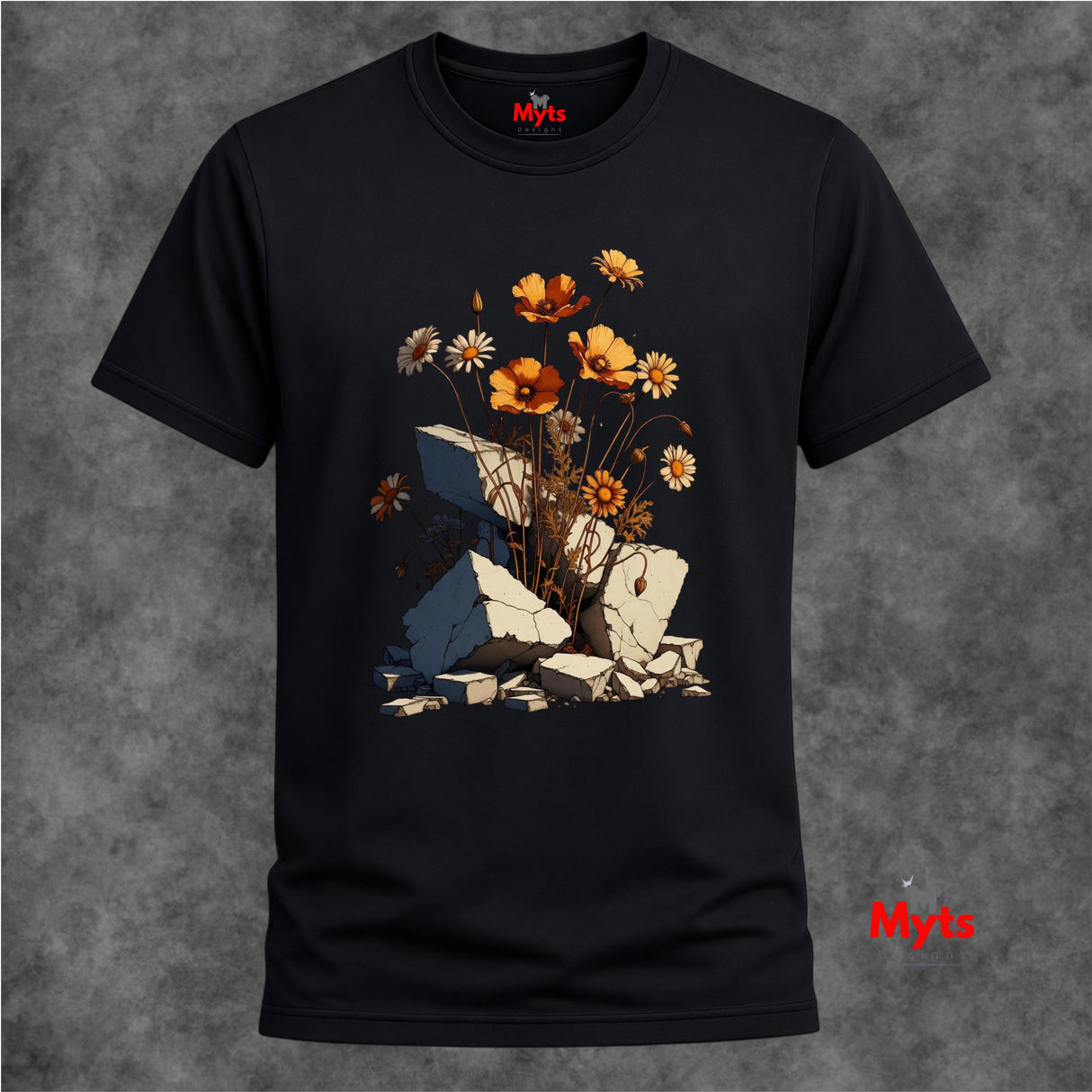 New Growth Poppy & Wildflower T-Shirt – Botanical Nature Graphic Tee
