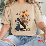 New Growth Poppy & Wildflower T-Shirt – Botanical Nature Graphic Tee