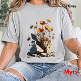 New Growth Poppy & Wildflower T-Shirt – Botanical Nature Graphic Tee