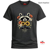 Cute Raccoon Floral T-Shirt – Sunflower & Wildflower Graphic Tee
