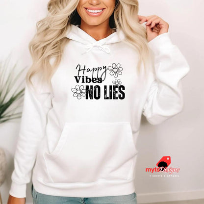 Comfy Mom Hoodie, Happy Vibes No Lies,  Cozy Sweatshirt for Moms, Positive Quote Pullover, Mother's Day Gift, Trendy Mom Apparel, Mom Gifts