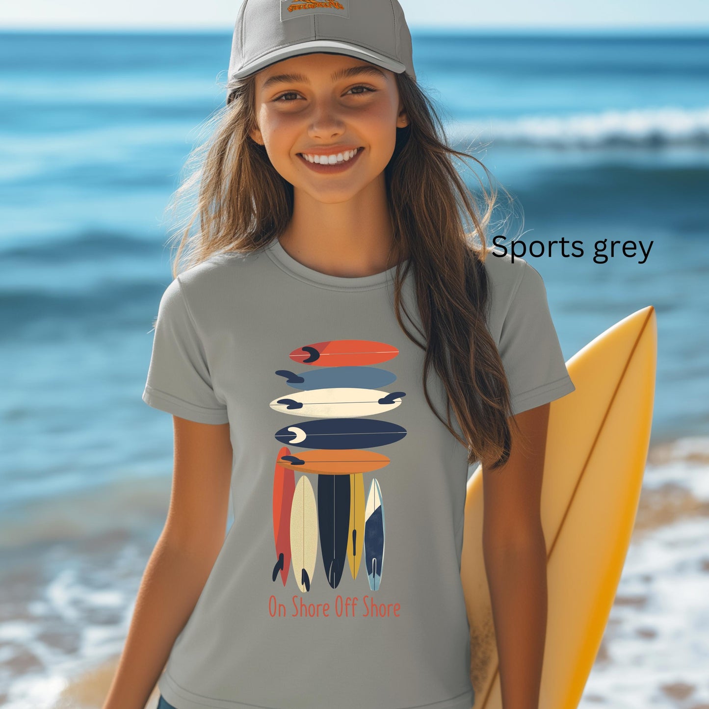 On Shore Off Shore 2026 Surf Season White T-Shirt – Surfboard Designs