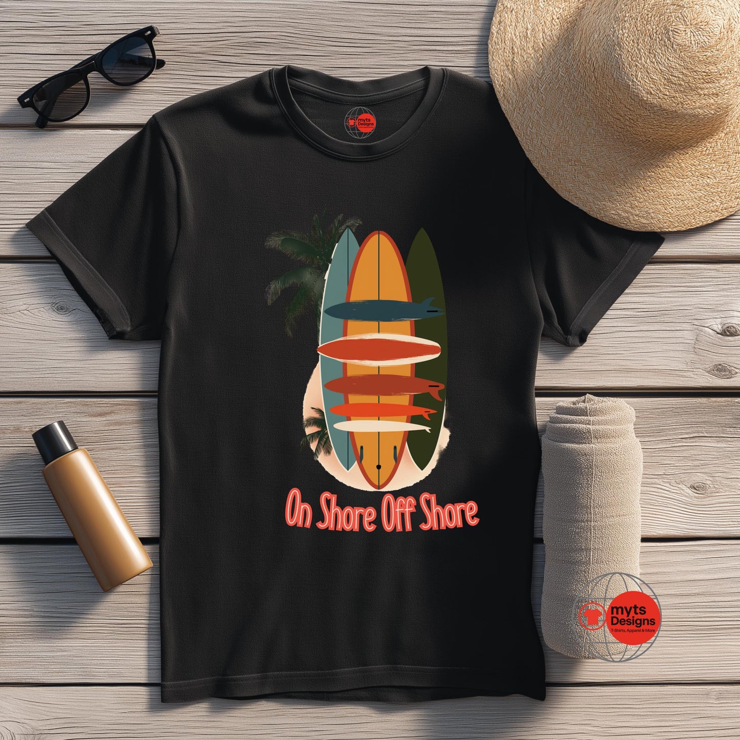 Surfboard Graphic T-Shirt – Premium Cotton Surf Tee | On Shore Off Shore