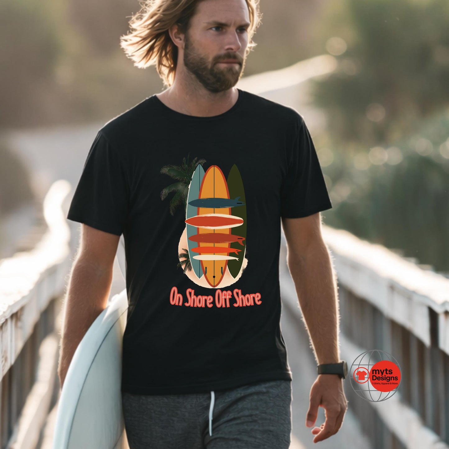 Surfboard Graphic T-Shirt – Premium Cotton Surf Tee | On Shore Off Shore