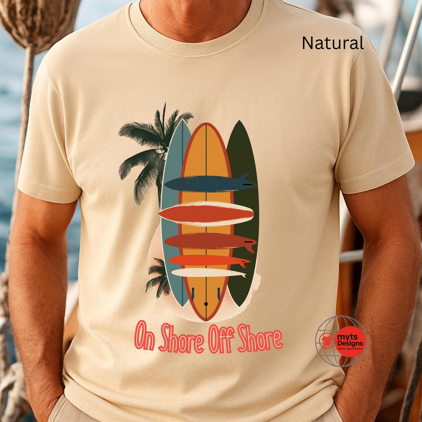 Surfboard Graphic T-Shirt – Premium Cotton Surf Tee | On Shore Off Shore