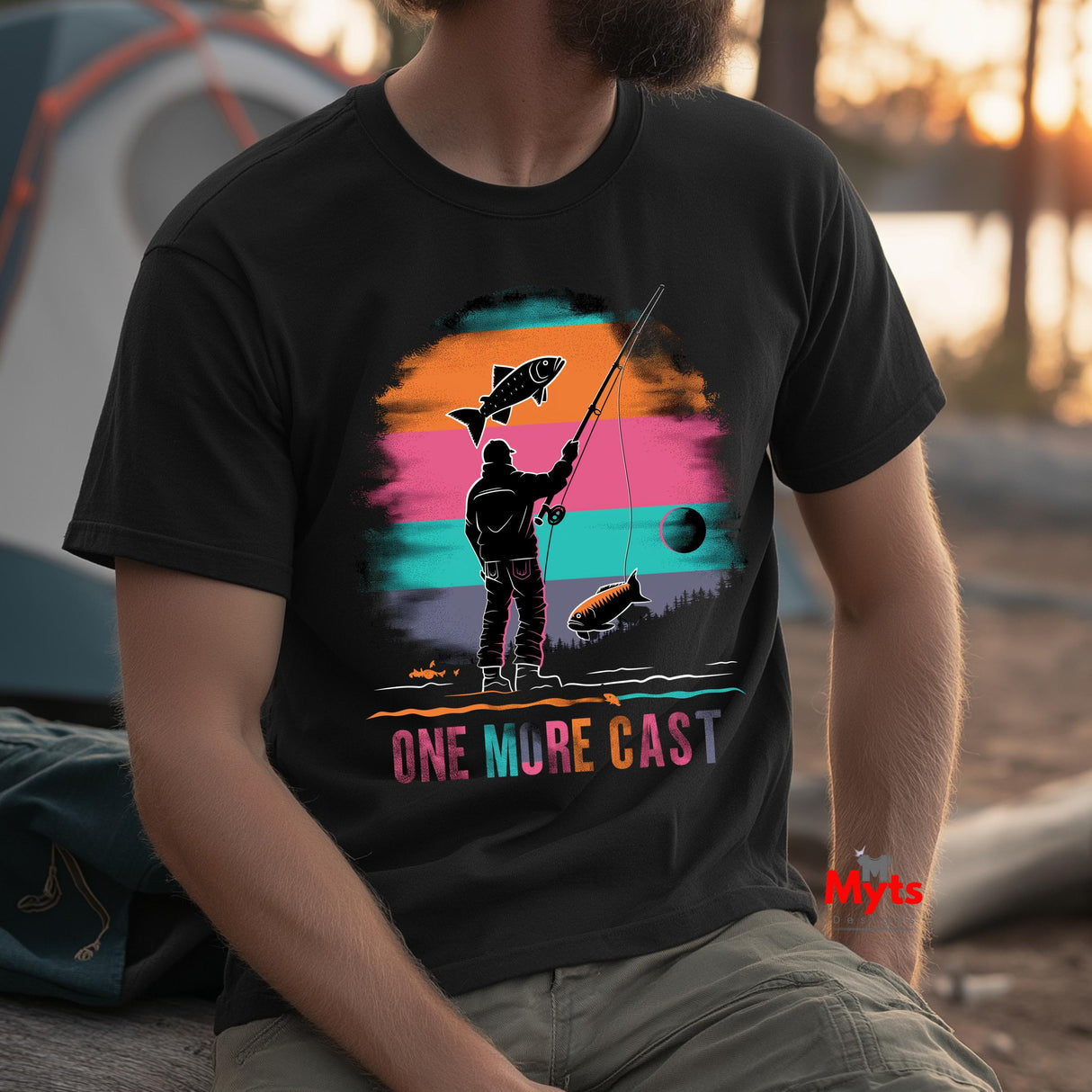 One More Cast Fishing T-Shirt - Black