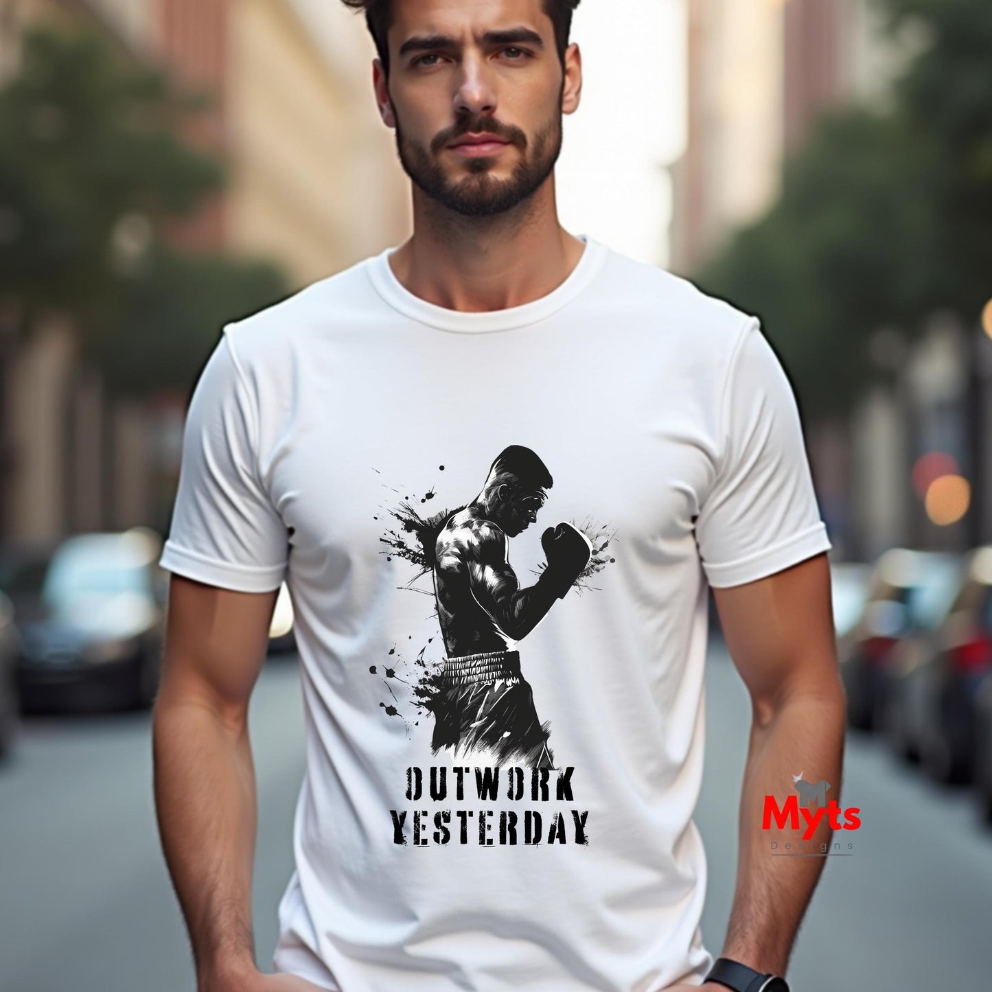 Outwork Yesterday Motivational T-Shirt - Hustle Tee