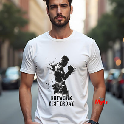 Outwork Yesterday Motivational T-Shirt - Hustle Tee