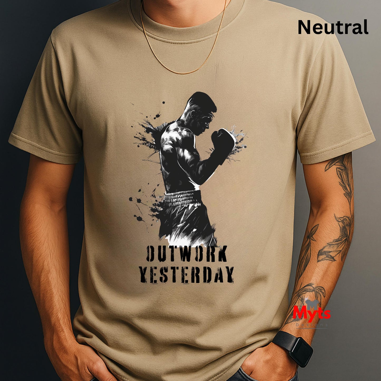 Outwork Yesterday Motivational T-Shirt - Hustle Tee