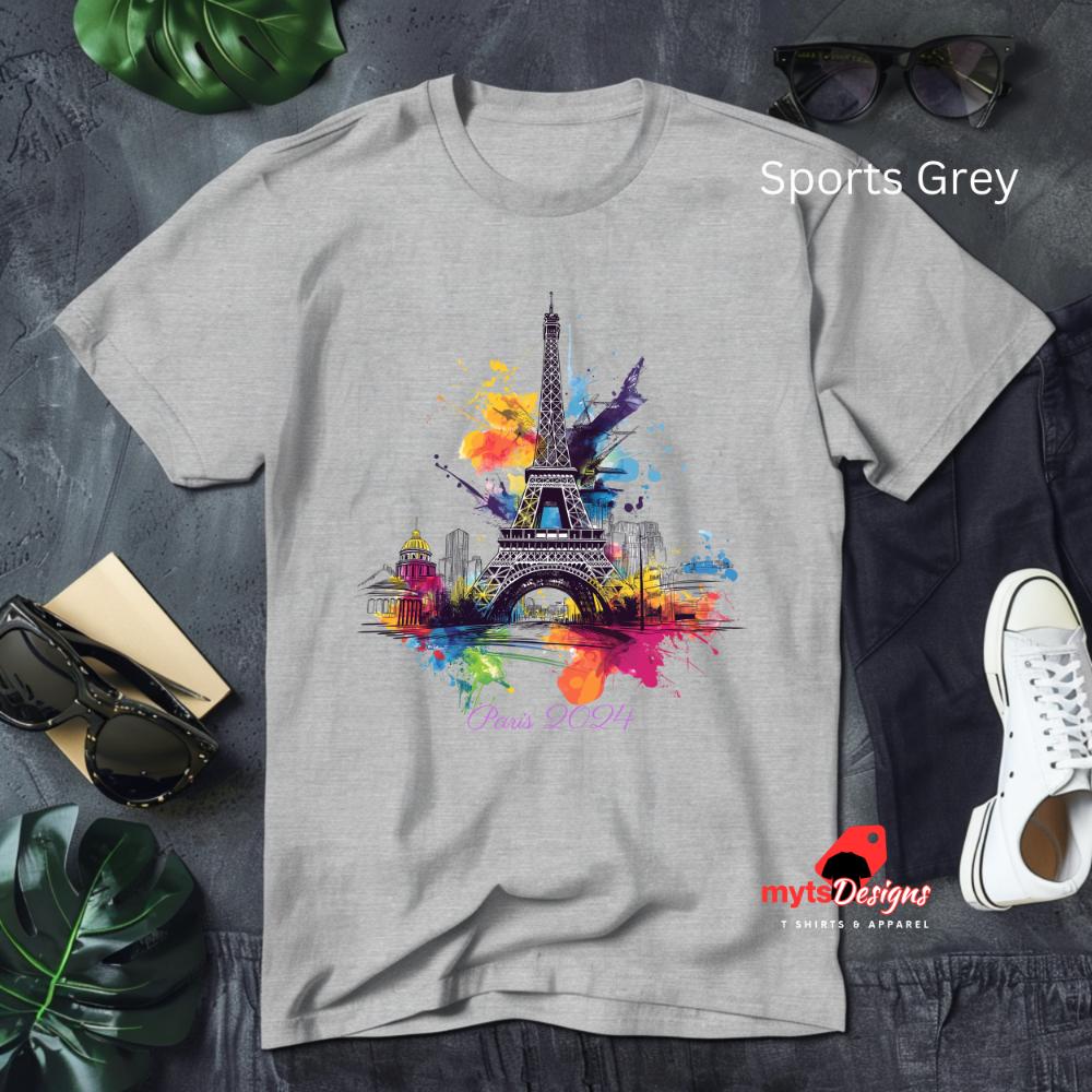 Paris 2024 T-shirt,Pop Art Eiffel Tower T-Shirt,Paris Inspired Graphic Tee, Parisian Pop Art Style Unisex T-Shirt