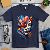 Abstract Floral Face T-Shirt | Colourful Modern Art Graphic Tee