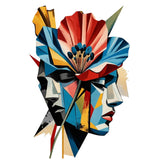Abstract Two Face Poppy T-Shirt | Modern Floral Art Graphic Tee