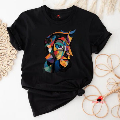 Abstract Picasso-Style Faces T-Shirt – Soft Cotton Tee for Art Lovers & Creatives | MytsDesigns