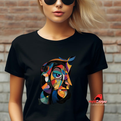 Abstract Picasso-Style Faces T-Shirt – Soft Cotton Tee for Art Lovers & Creatives | MytsDesigns