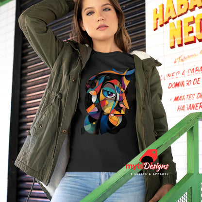 Abstract Picasso-Style Faces T-Shirt – Soft Cotton Tee for Art Lovers & Creatives | MytsDesigns