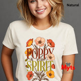 Poppy Spirit T-Shirt – Retro Floral Graphic Tee for Women
