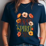 Poppy Spirit T-Shirt – Retro Floral Graphic Tee for Women