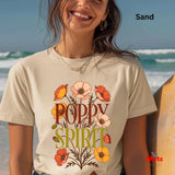 Poppy Spirit T-Shirt – Retro Floral Graphic Tee for Women