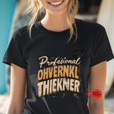 Professional Overthinker Funny T-Shirt – Witty Retro Typography Tee for Creative Minds