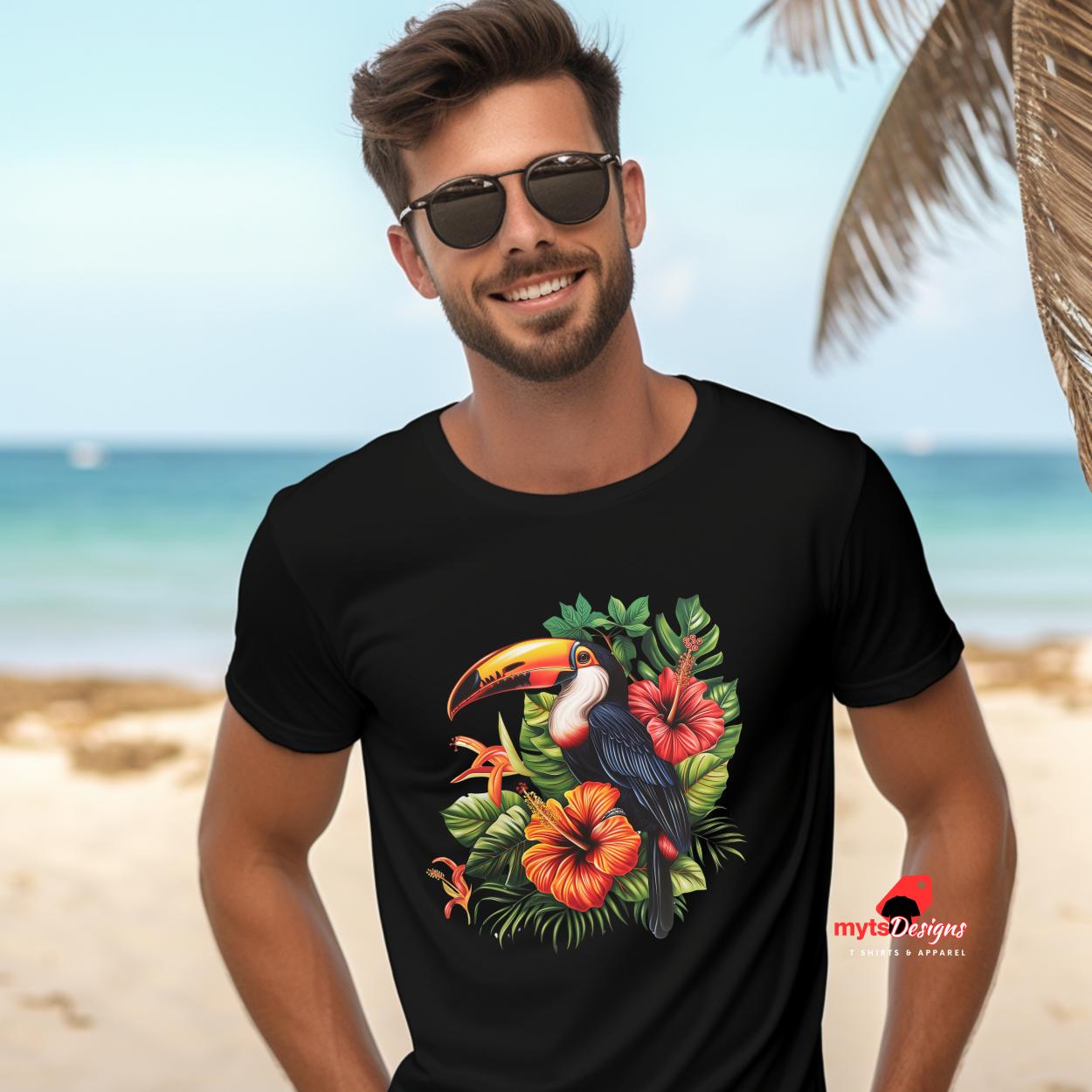 Tropcal Toucan T-shirt, Summer Shirt,Casul Wear, Gift shirt, Tropical shirt