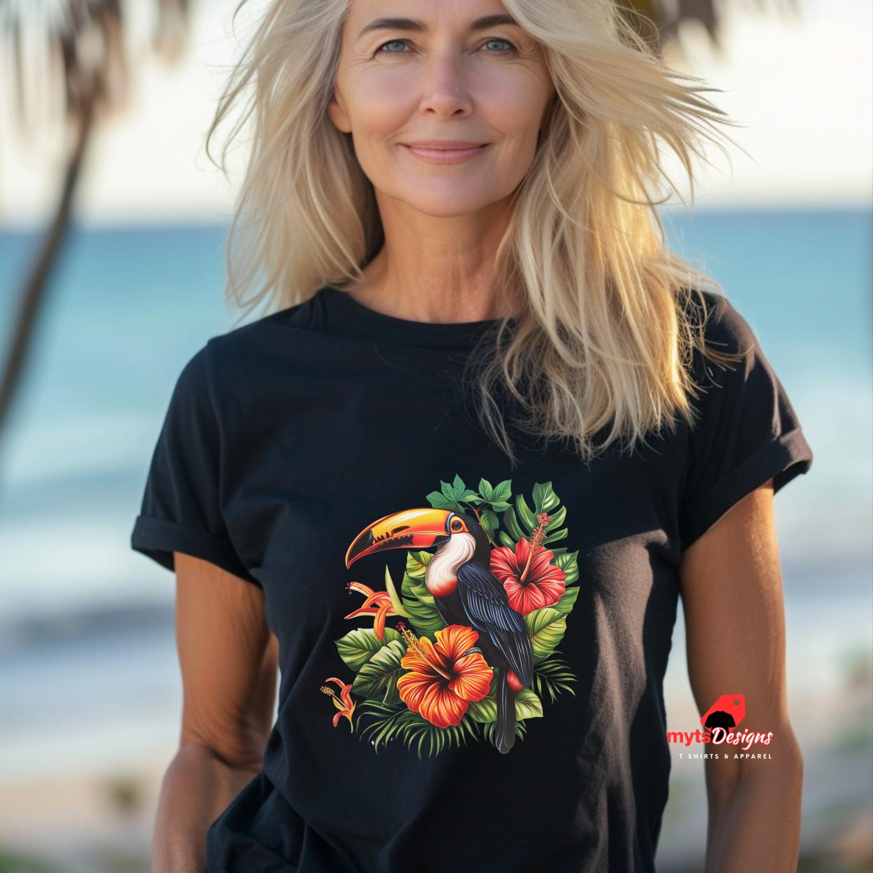 Tropcal Toucan T-shirt, Summer Shirt,Casul Wear, Gift shirt, Tropical shirt