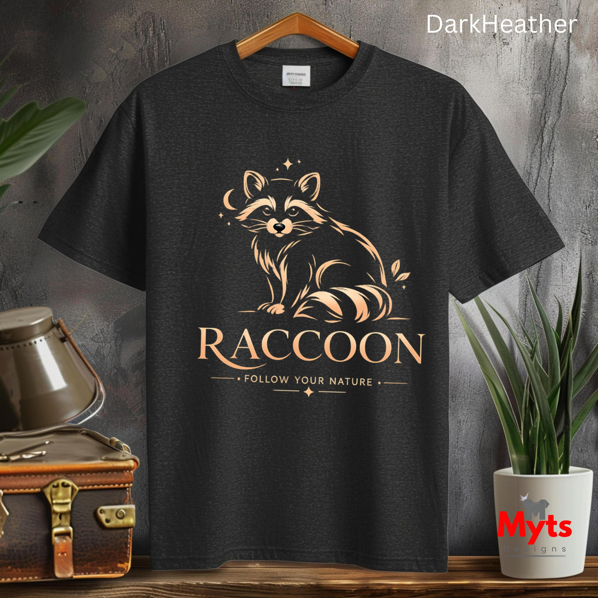 Raccoon Follow Your Nature T-Shirt | Woodland Wildlife Graphic Tee