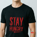 Stay Hungry Motivational Gym T-Shirt | Black Graphic Tee | Mytsdesigns