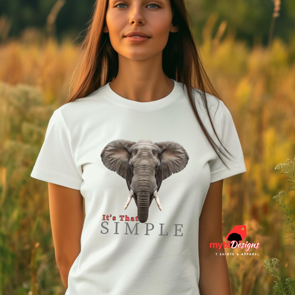 It's That Simple Elephant T-Shirt - Minimalist Animal Graphic Tee