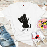 Black Cat T-Shirt - Cute Cat Lover Gift for Her & Him