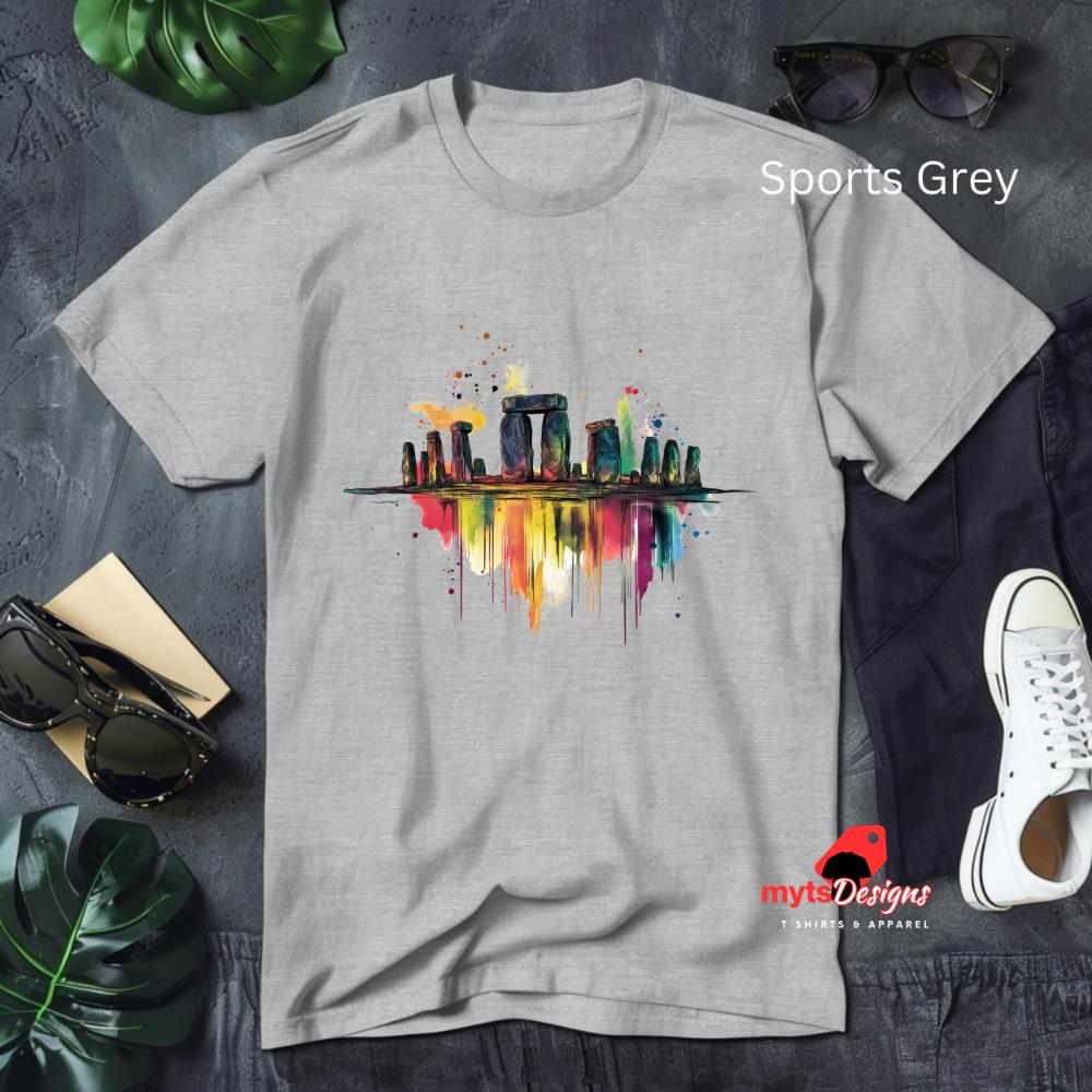 Stonehenge new art T-shirt, Pop Art Stonehenge T-Shirt, Iconic England Landmark Tee, Vibrant Artistic Design