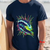 Neon Wave Surf Graphic T-Shirt – Retro Beach Unisex Tee