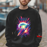Neon Surf Burst Graphic Sweatshirt – Retro Wave Unisex Crewneck
