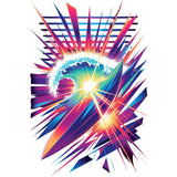 Neon Surf Burst Graphic Sweatshirt – Retro Wave Unisex Crewneck