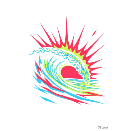 Colorful abstract design with a central circular pattern on a white background