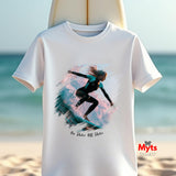On Shore Off Shore Women's Surf T-Shirt | Graphic Beach Tee | Mytsdesigns