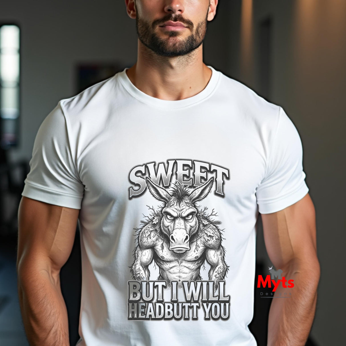 Sweet But I Will Headbutt You T-Shirt | Funny Donkey Graphic Tee