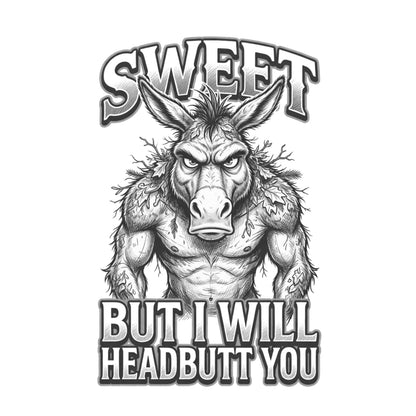 Sweet But I Will Headbutt You T-Shirt | Funny Donkey Graphic Tee