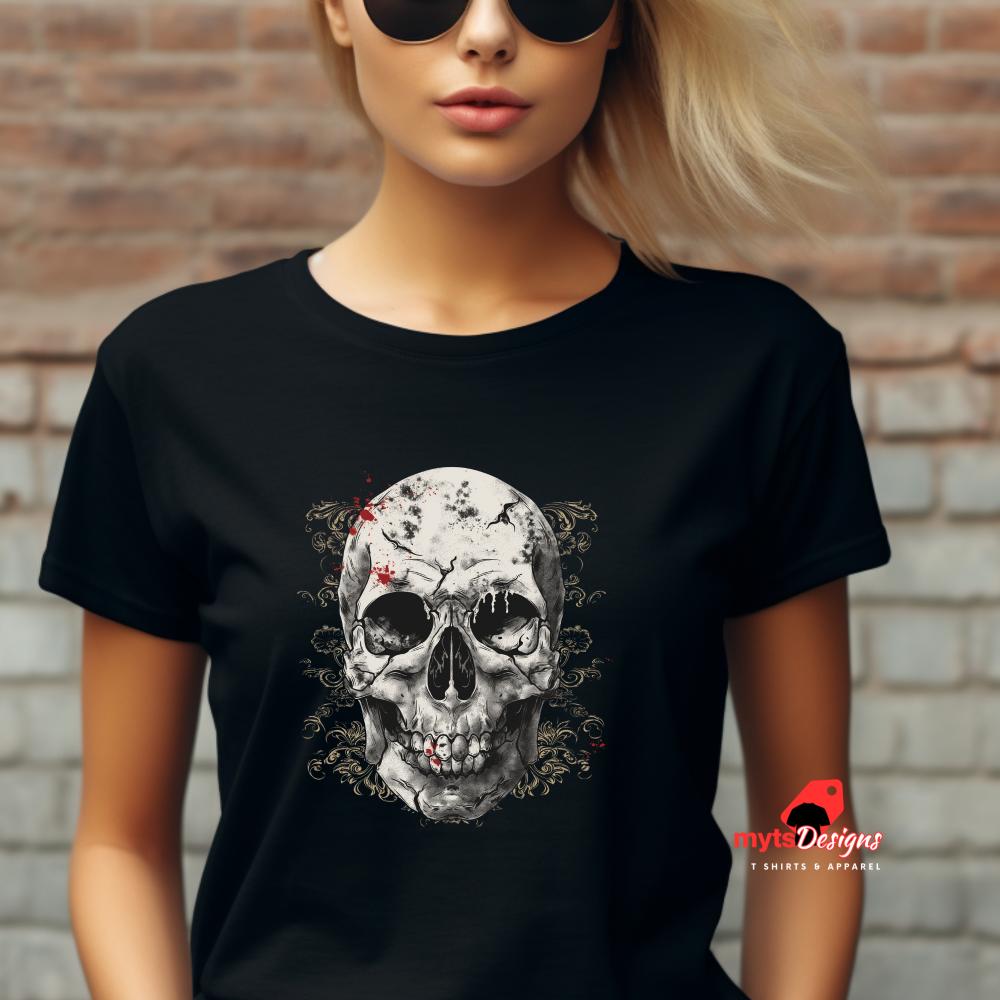 Traditional Skull T-Shirt – Soft Cotton Tee with Iconic Skull Design | MytsDesigns
