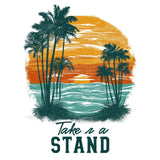 Take a Stand Palm Tree Sunset T-Shirt – Vintage Beach Unisex Tee