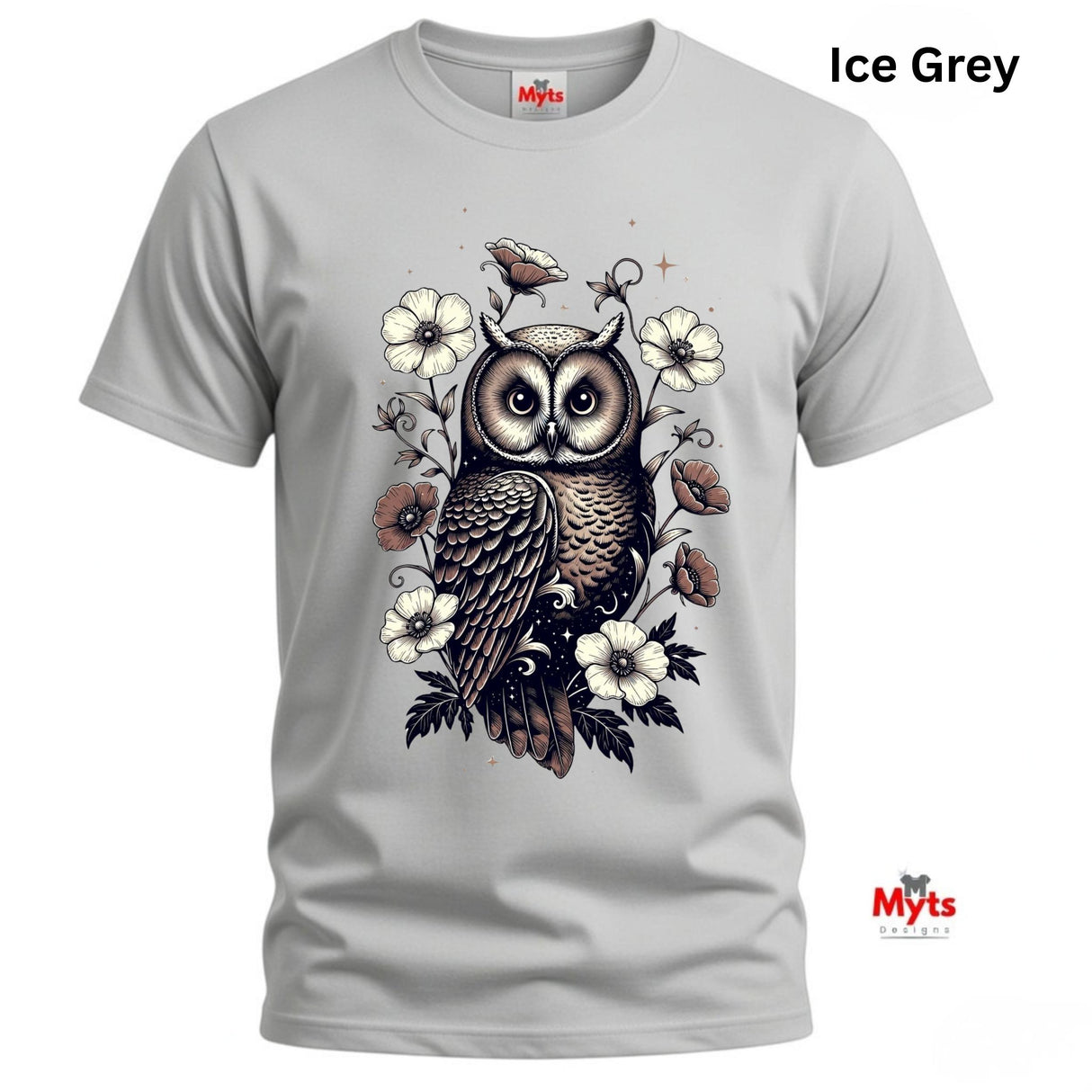Floral Owl T-Shirt – Vintage Botanical Owl Graphic Tee