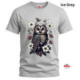Floral Owl T-Shirt – Vintage Botanical Owl Graphic Tee