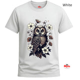 Floral Owl T-Shirt – Vintage Botanical Owl Graphic Tee